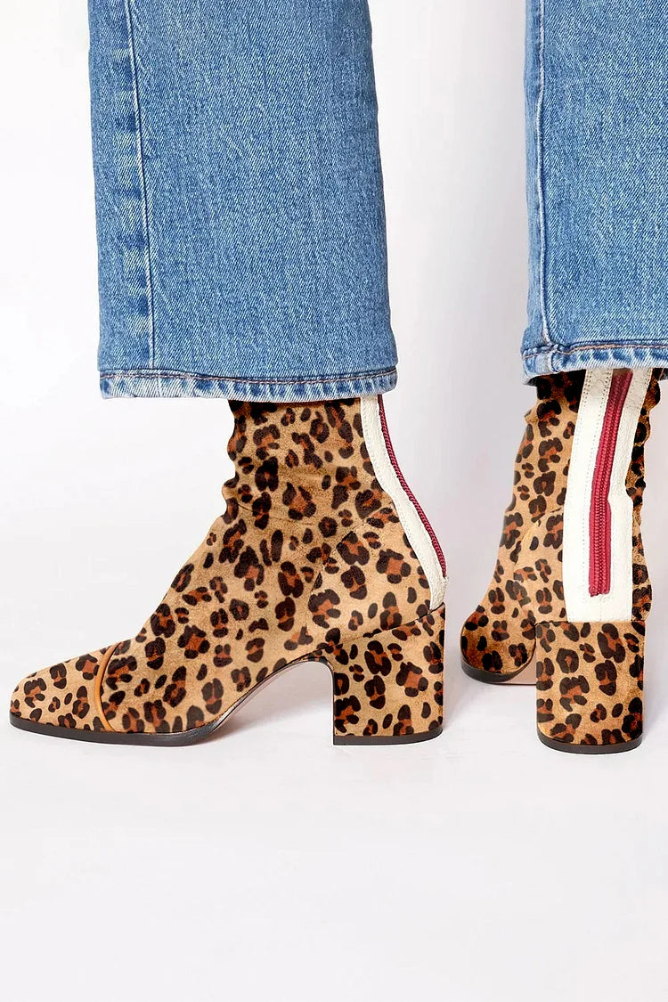 Amandine™ | Elegantes Botines de Leopardo