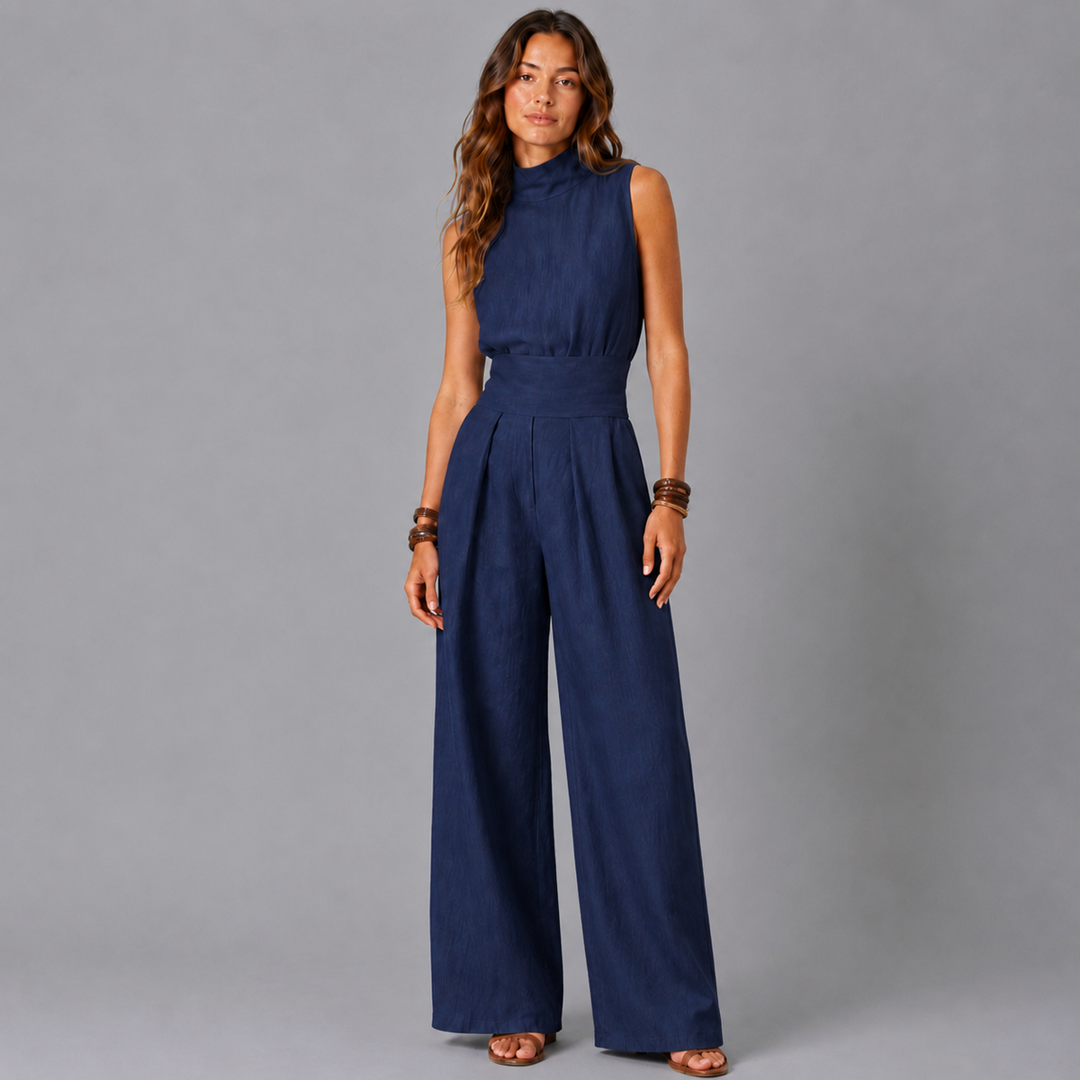 ELOISE| CONJUNTO DE CAMISETA SIN MANGAS Y PANTALONES ANCHOS DE ALGODÓN ULTRASUAVE, DE ESTILO MINIMALISTA