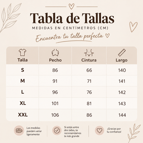Tabla de tallas