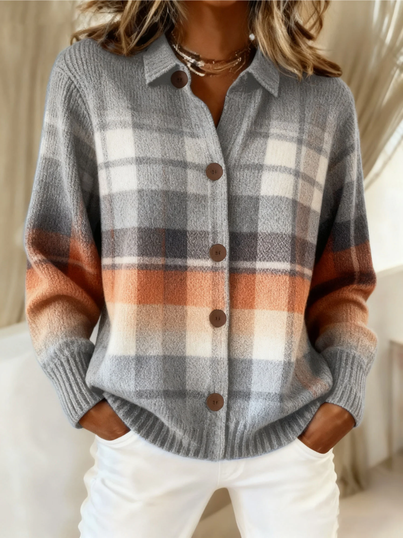 Marlene | Multicolor Sfumato Checkered Cardigan