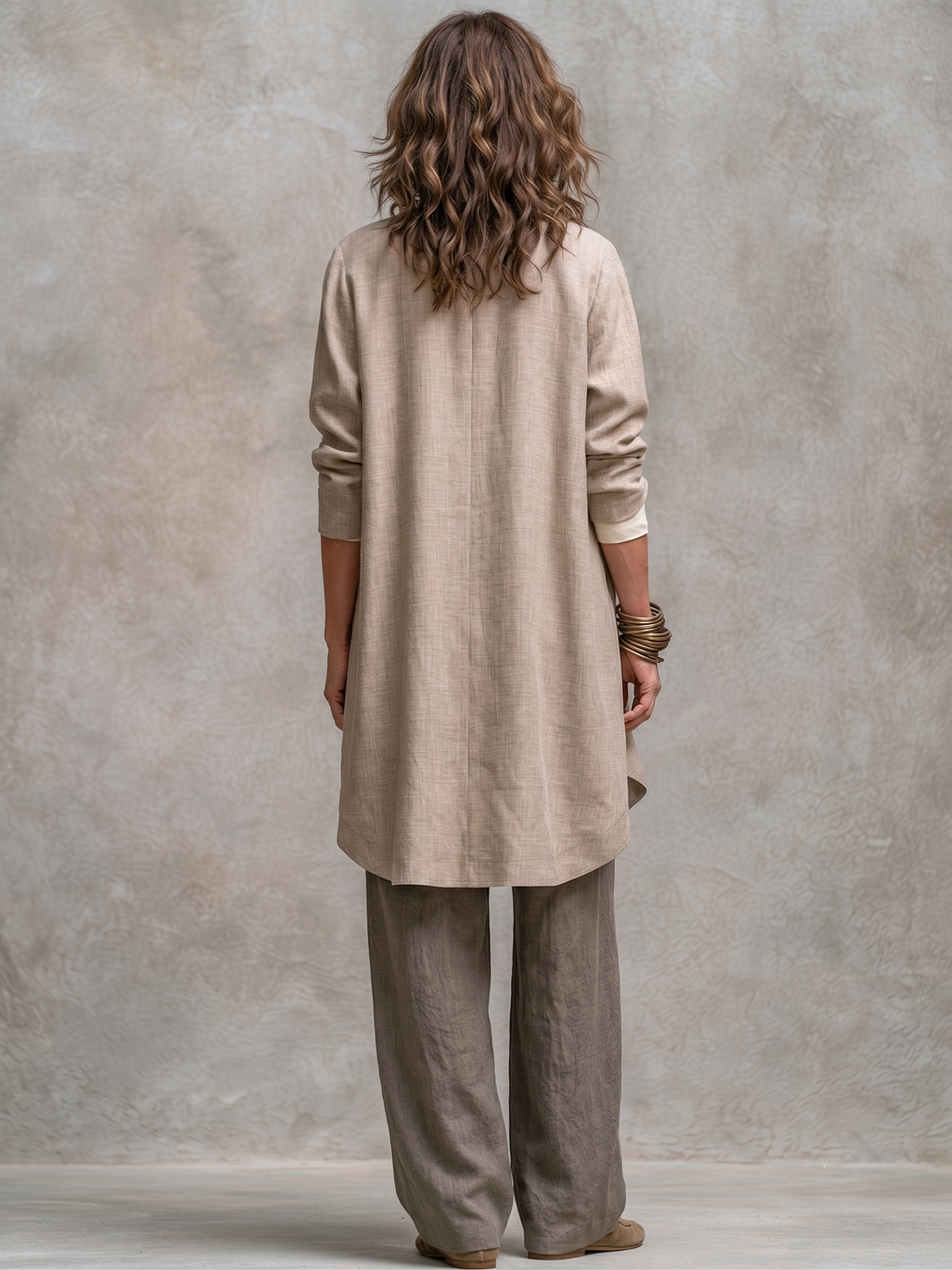 Costanza | Conjunto de Tres Piezas Beige y Gris
