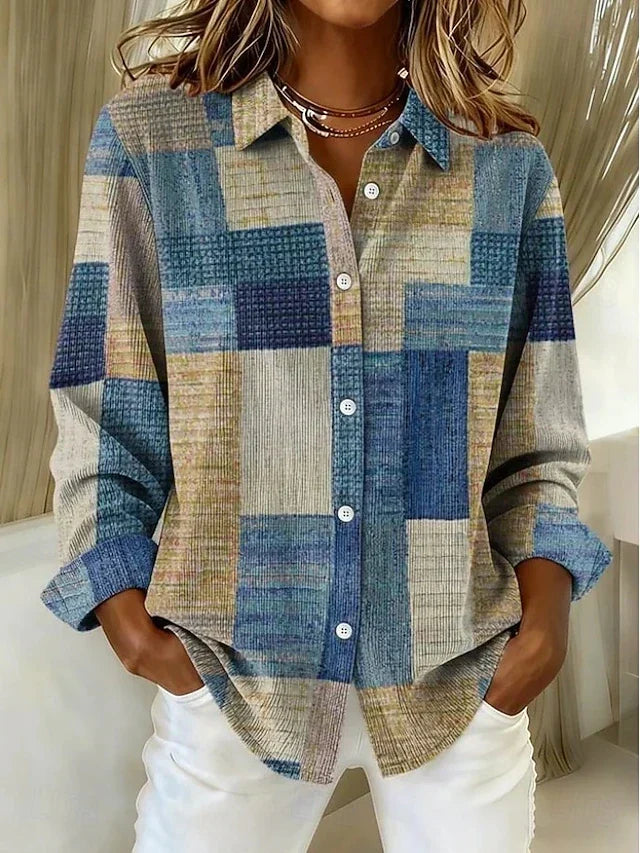 Andrea | Blusa Vintage con Estampado Patchwork