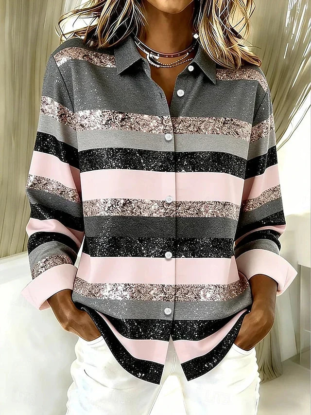Natalia | Blusa Casual de Rayas Horizontales