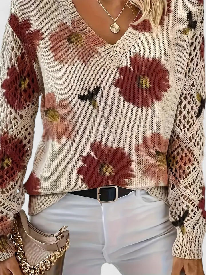 Bronwen | Suéter de Punto con Encaje Floral
