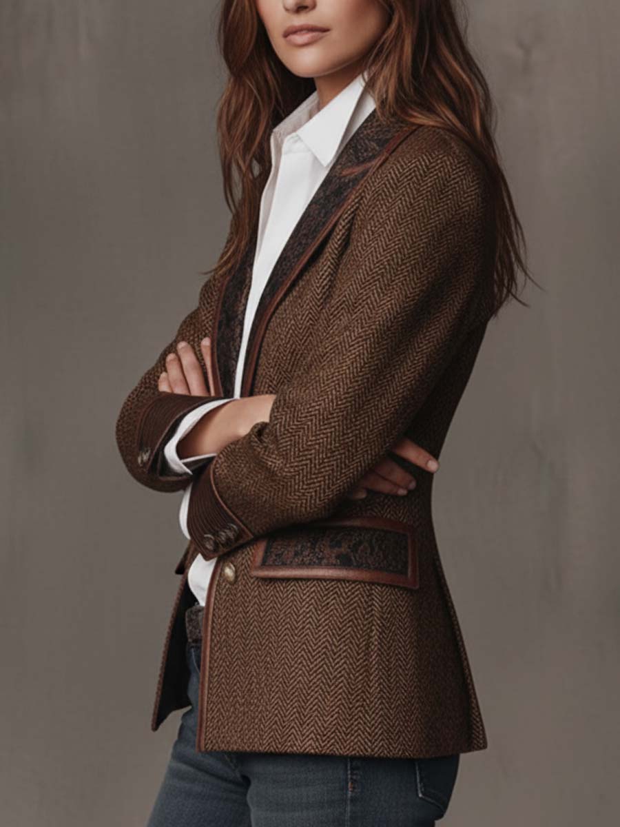 Gisèle | Blazer con Detalles de Estampado Chevron