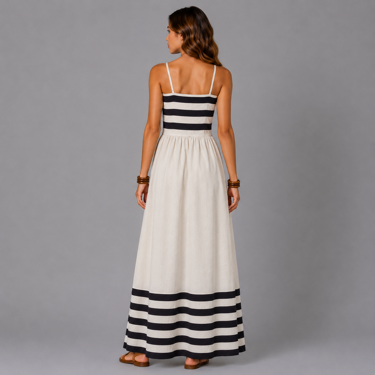 ORTENSIA | VESTIDO LARGO RAYADO