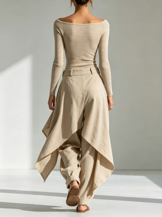 Giuliana | Conjunto Beige de Cuello Barco