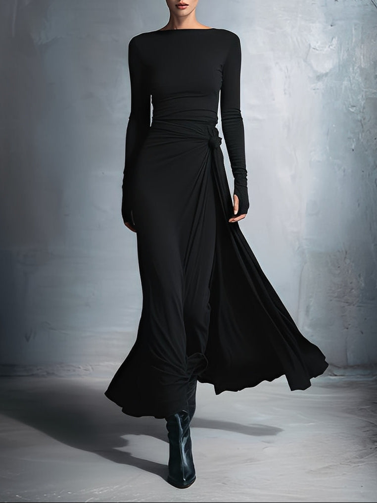 Naiara ❘ Maxi vestido con nudo lateral