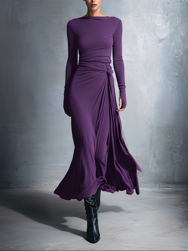 Naiara ❘ Maxi vestido con nudo lateral