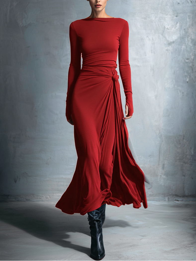 Naiara ❘ Maxi vestido con nudo lateral