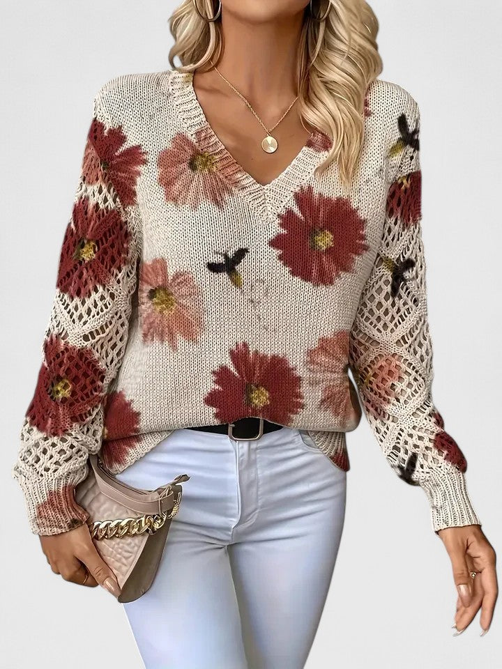 Bronwen | Suéter de Punto con Encaje Floral