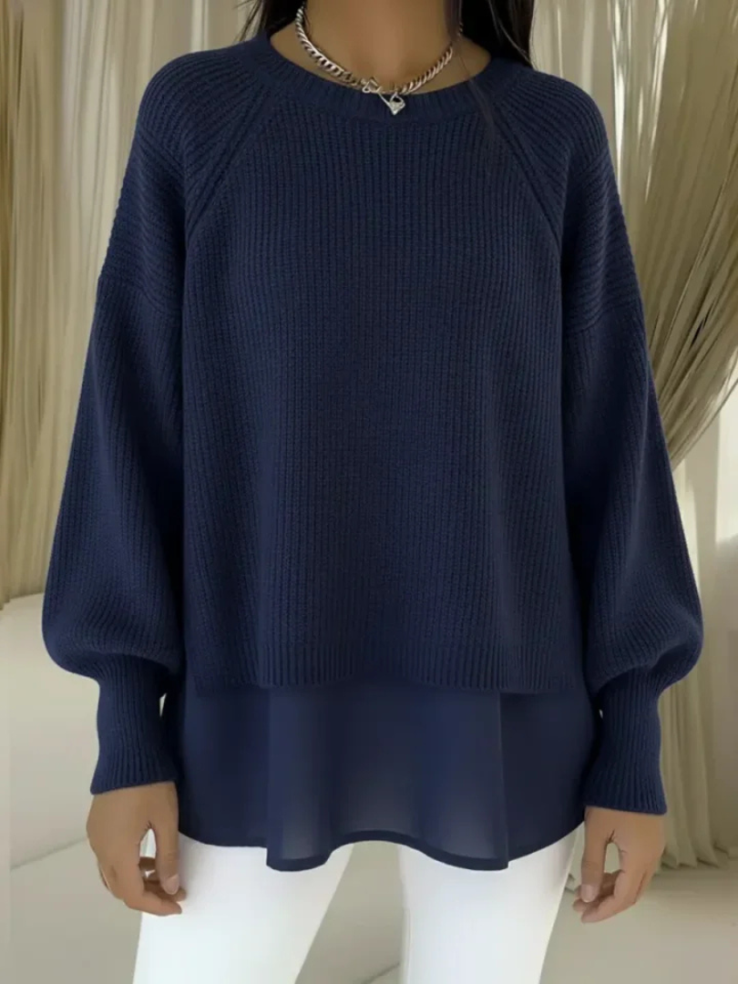 Laurel | Suéter de punto con dobladillo en capas elegantes