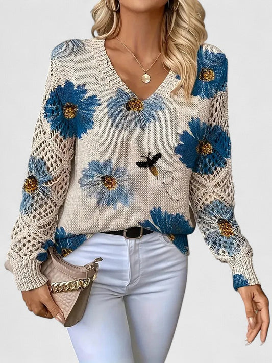 Bronwen | Suéter de Punto con Encaje Floral