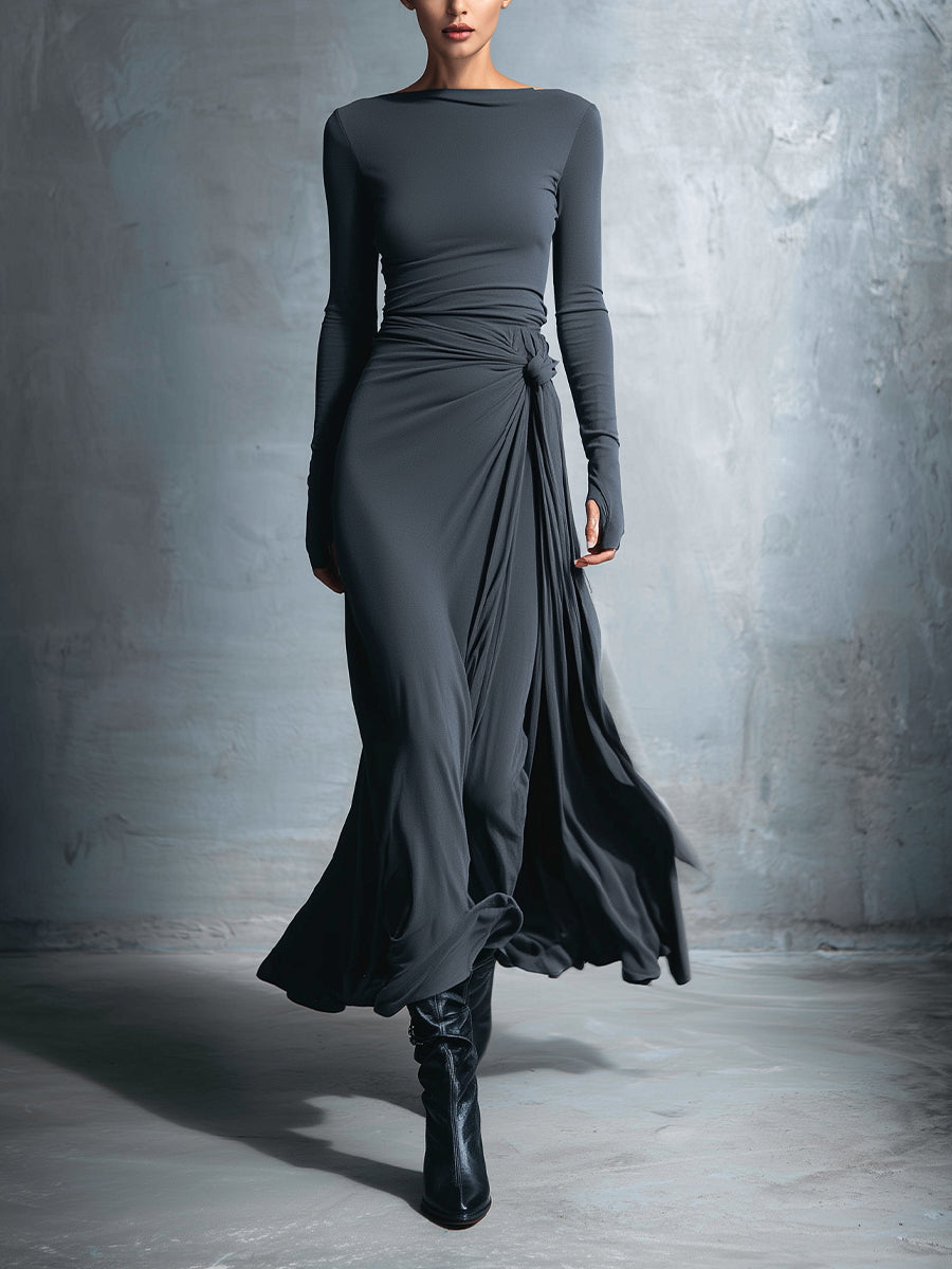 Naiara ❘ Maxi vestido con nudo lateral