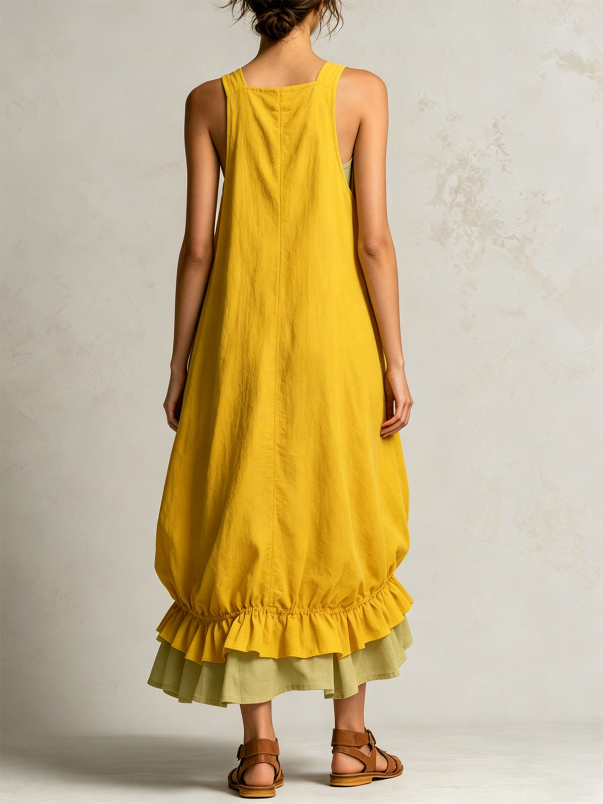 Daniela | Vestido Midi con Bolsillos y Volantes