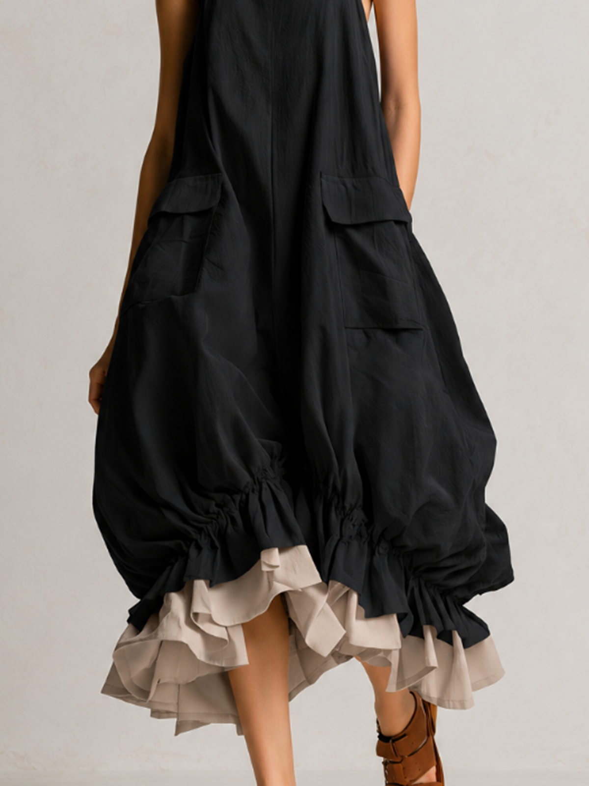Daniela | Vestido Midi con Bolsillos y Volantes