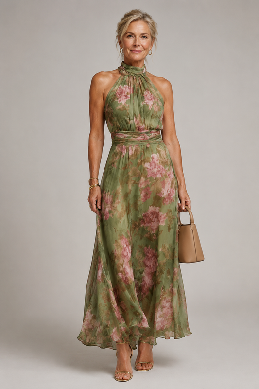 Julie | Vestido Floral de Cuello Halter