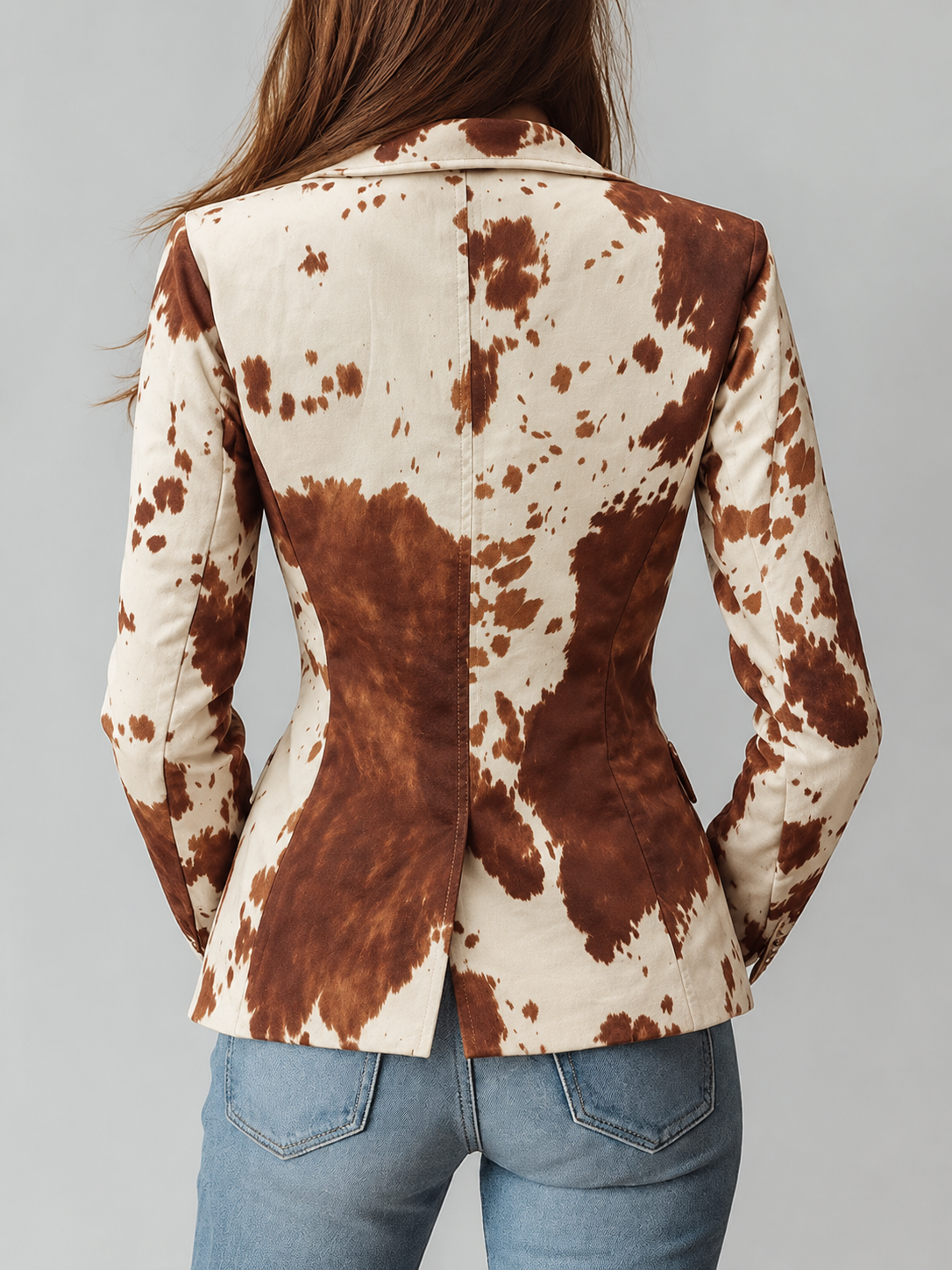 Agathe | Blazer Vintage Ecológico con Estampado de Vaca