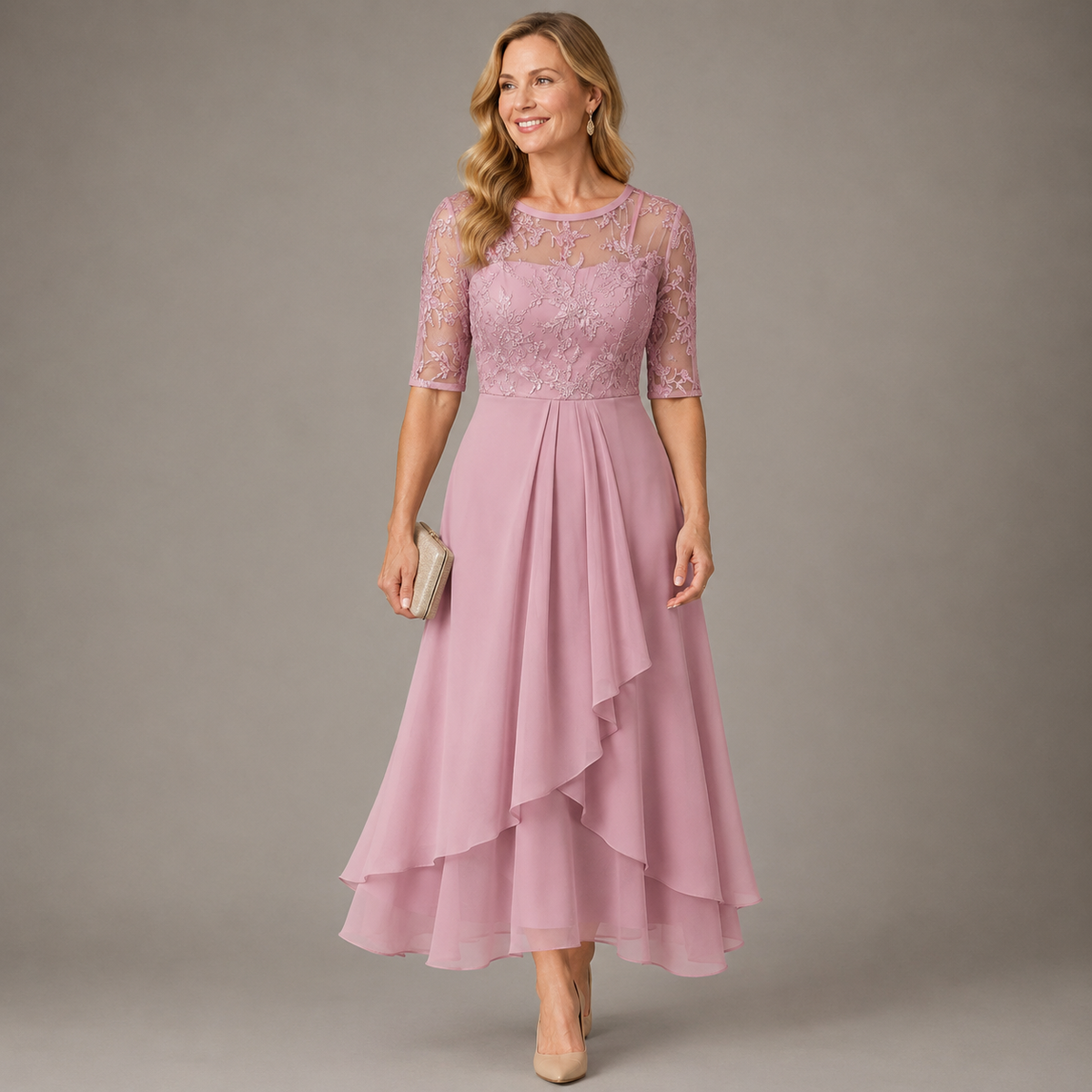 ROSA – VESTIDO MIDI DE ENCAGE QUE ENALTECE TU SILUETA