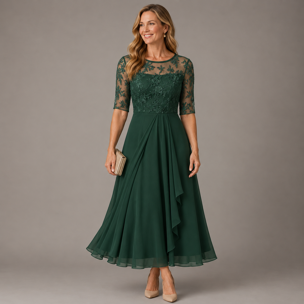 ROSA – VESTIDO MIDI DE ENCAGE QUE ENALTECE TU SILUETA