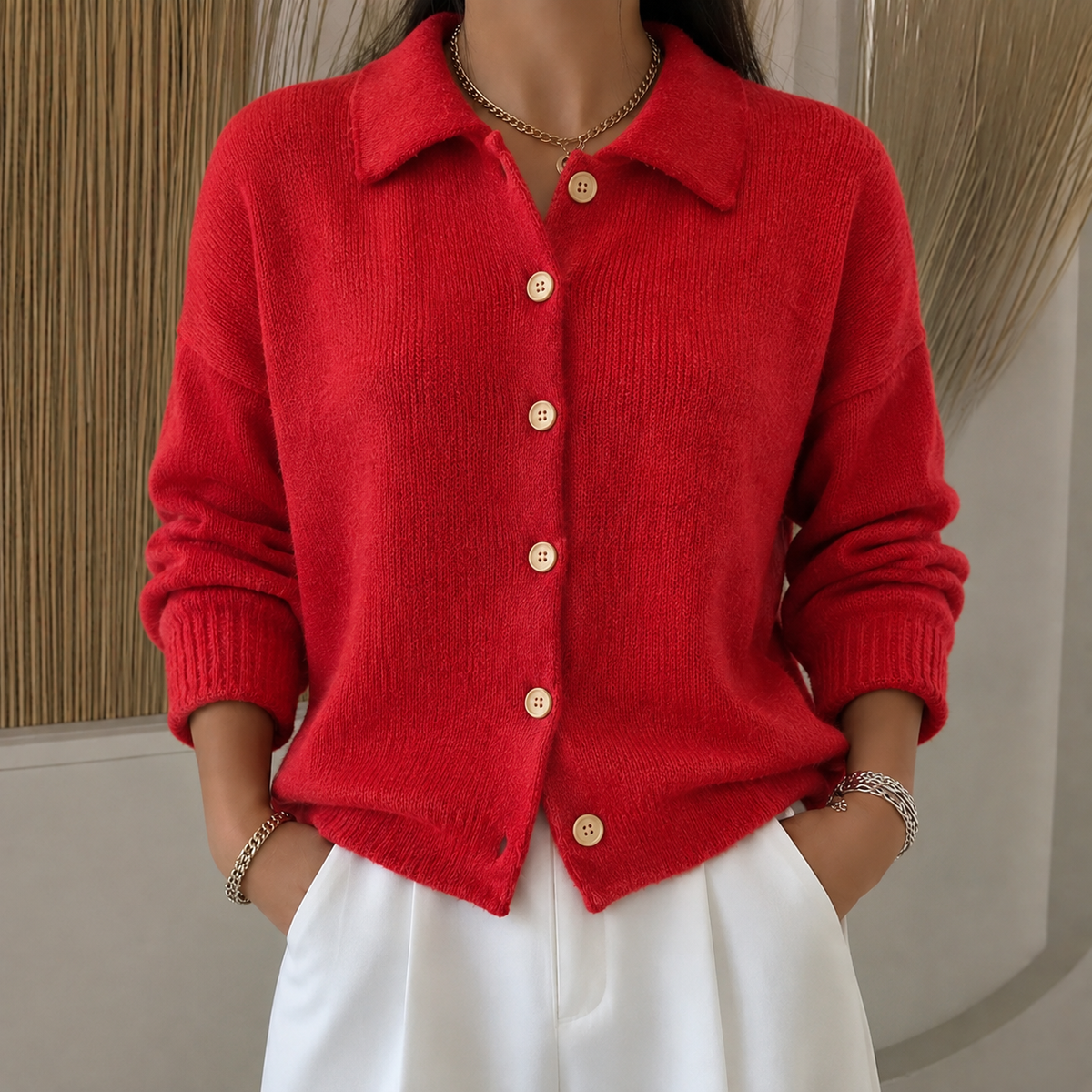 Vega | Chaqueta de Punto con Cuello Camisero