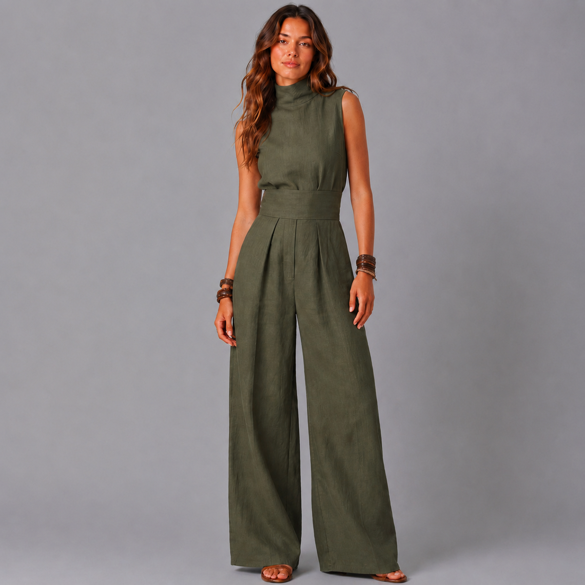 ELOISE| CONJUNTO DE CAMISETA SIN MANGAS Y PANTALONES ANCHOS DE ALGODÓN ULTRASUAVE, DE ESTILO MINIMALISTA