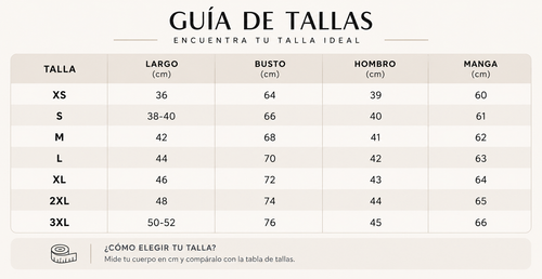 Tabla de tallas