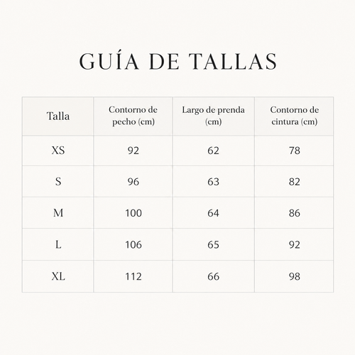 Tabla de tallas