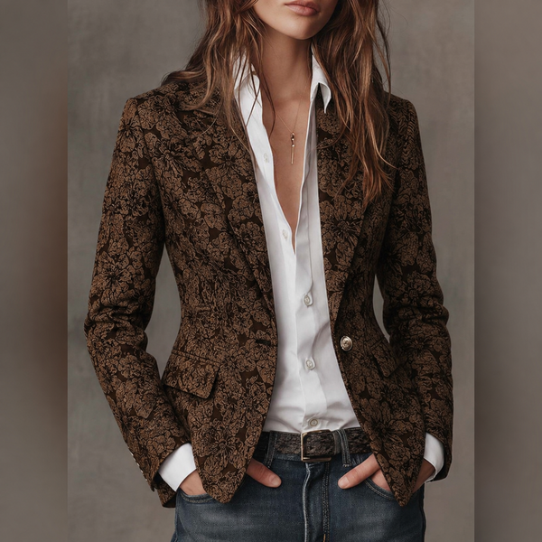 Estelle | Ajusted Jacquard Cashmere Blazer