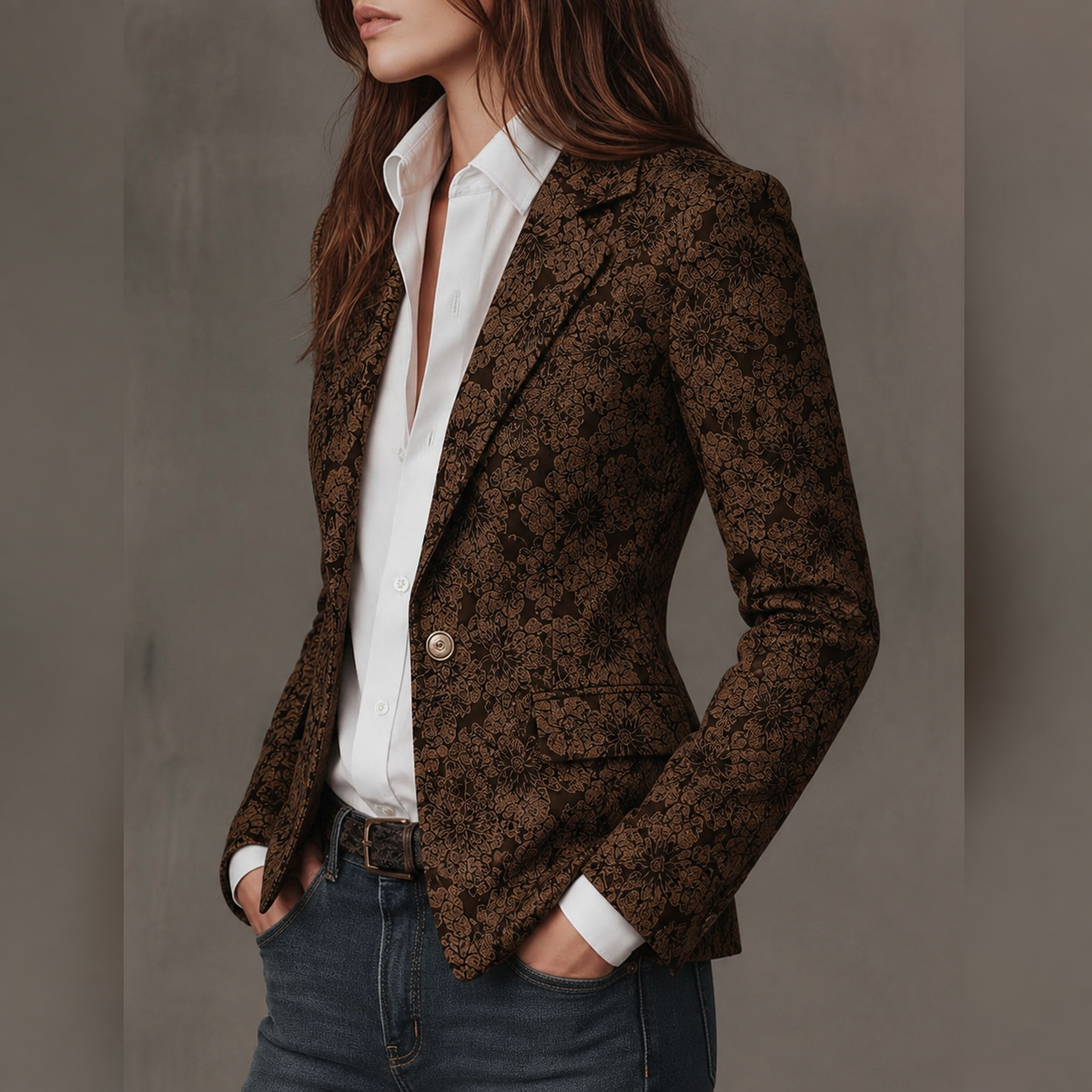 Estelle | Ajusted Jacquard Cashmere Blazer