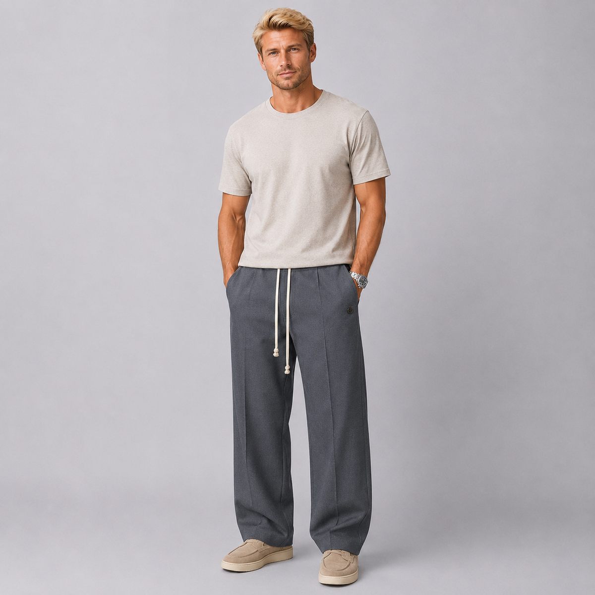 MATEO | PANTALÓN ELEGANTE CON CORDÓN AJUSTABLE