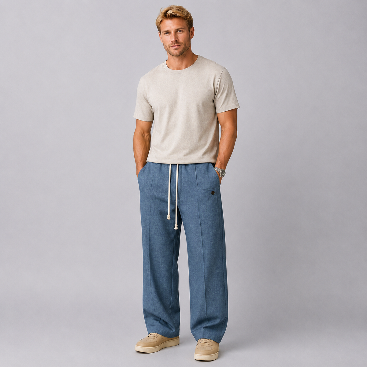 MATEO | PANTALÓN ELEGANTE CON CORDÓN AJUSTABLE