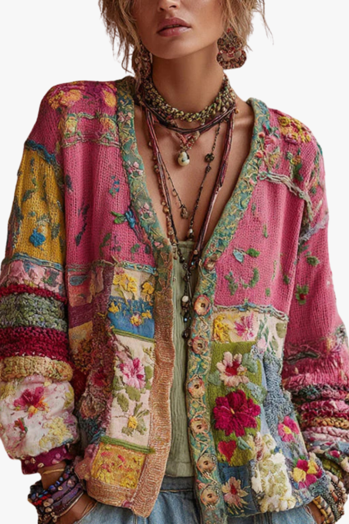 Petronella | Floral Patchwork Cardigan
