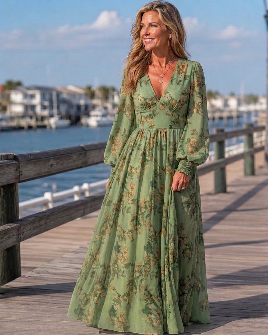 Lillian | Vestido Largo Floral Elegante