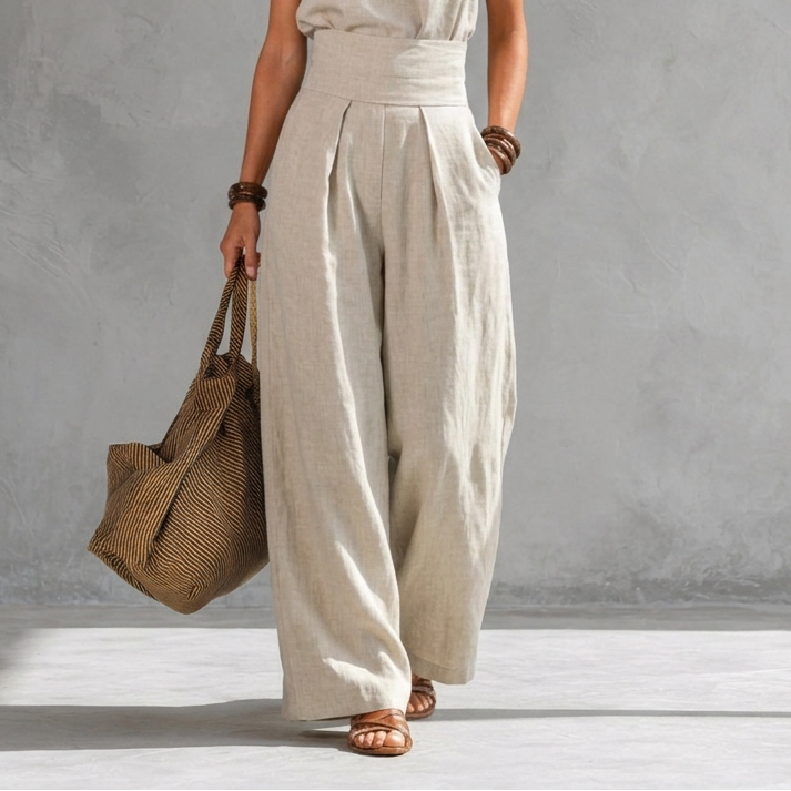 FLOR™ | CONJUNTO MINIMALISTA DE TOP Y PANTALONES DE PIERNA ANCHA EN ALGODÓN ULTRASUAVE