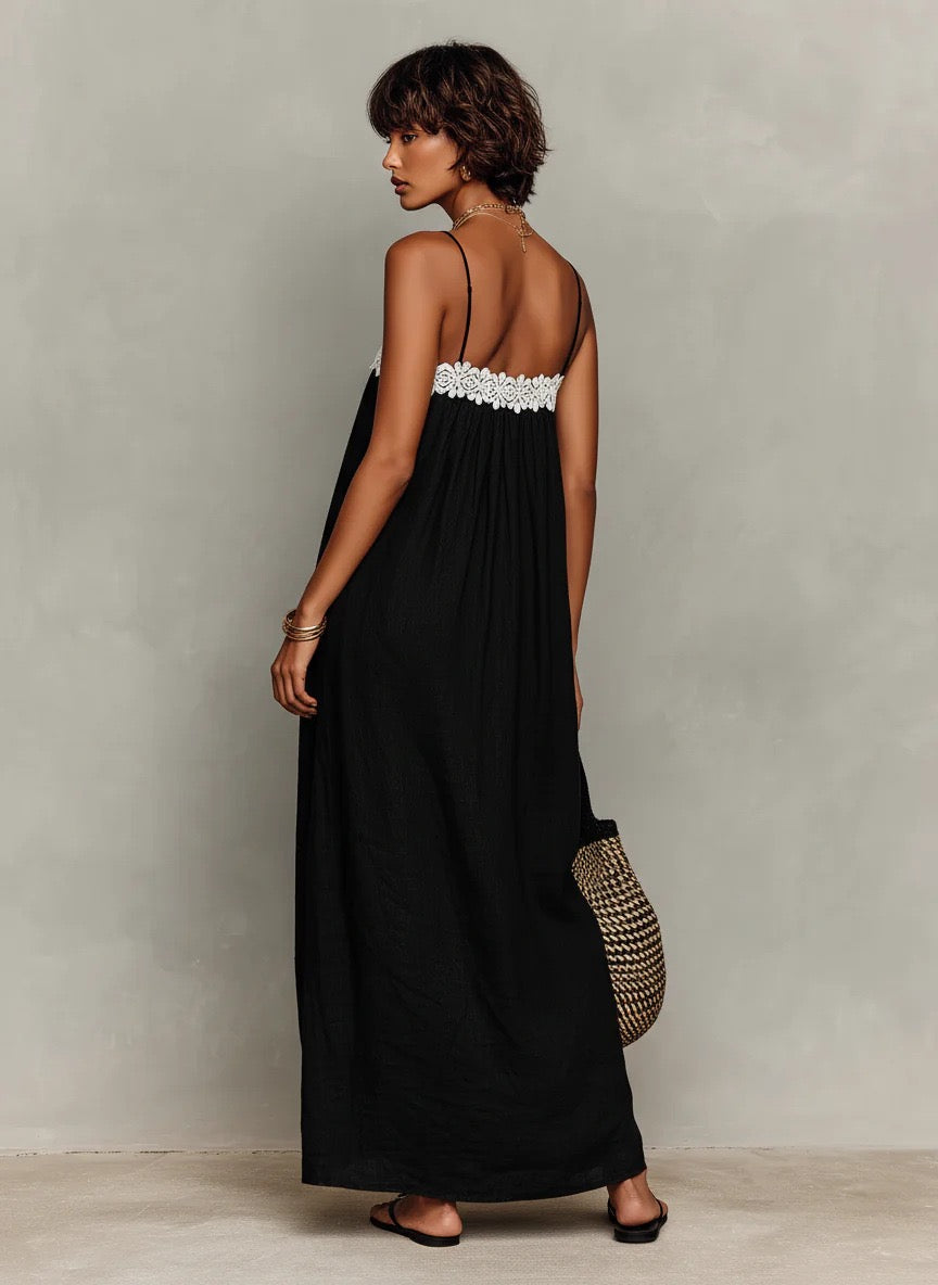 Mirelle™ | Vestido Maxi con Bloques de Color y Tirantes de Espagueti