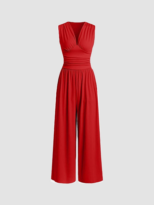 Caridad – Mono Elegante Sin Mangas de Pierna Ancha