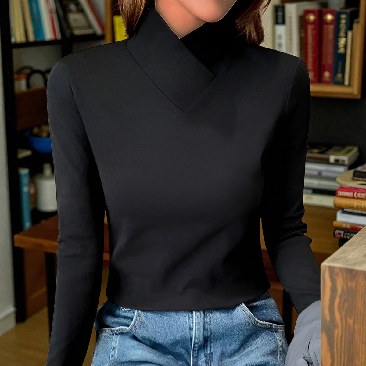 Corinna | Elegante Top de Cuello Alto