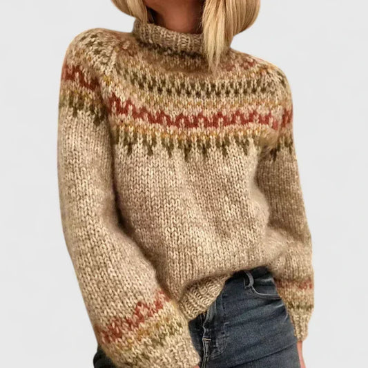 Carys | Suéter de Cuello Alto con Diseño Nórdico