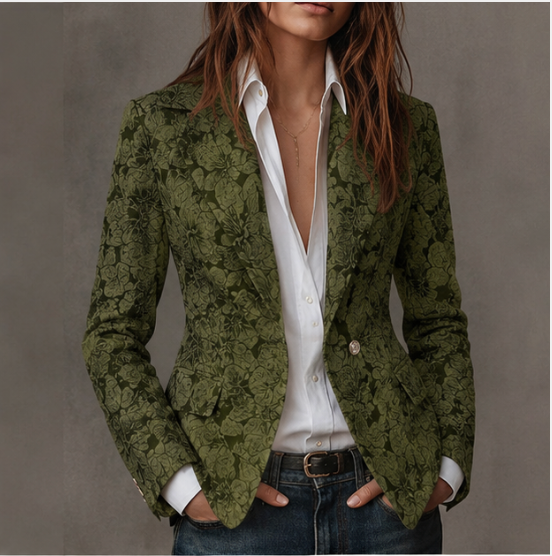Estelle | Ajusted Jacquard Cashmere Blazer