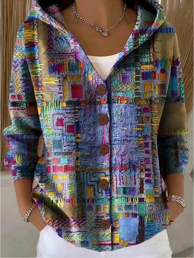 Jivara | Cárdigan Artístico con Capucha en Patchwork