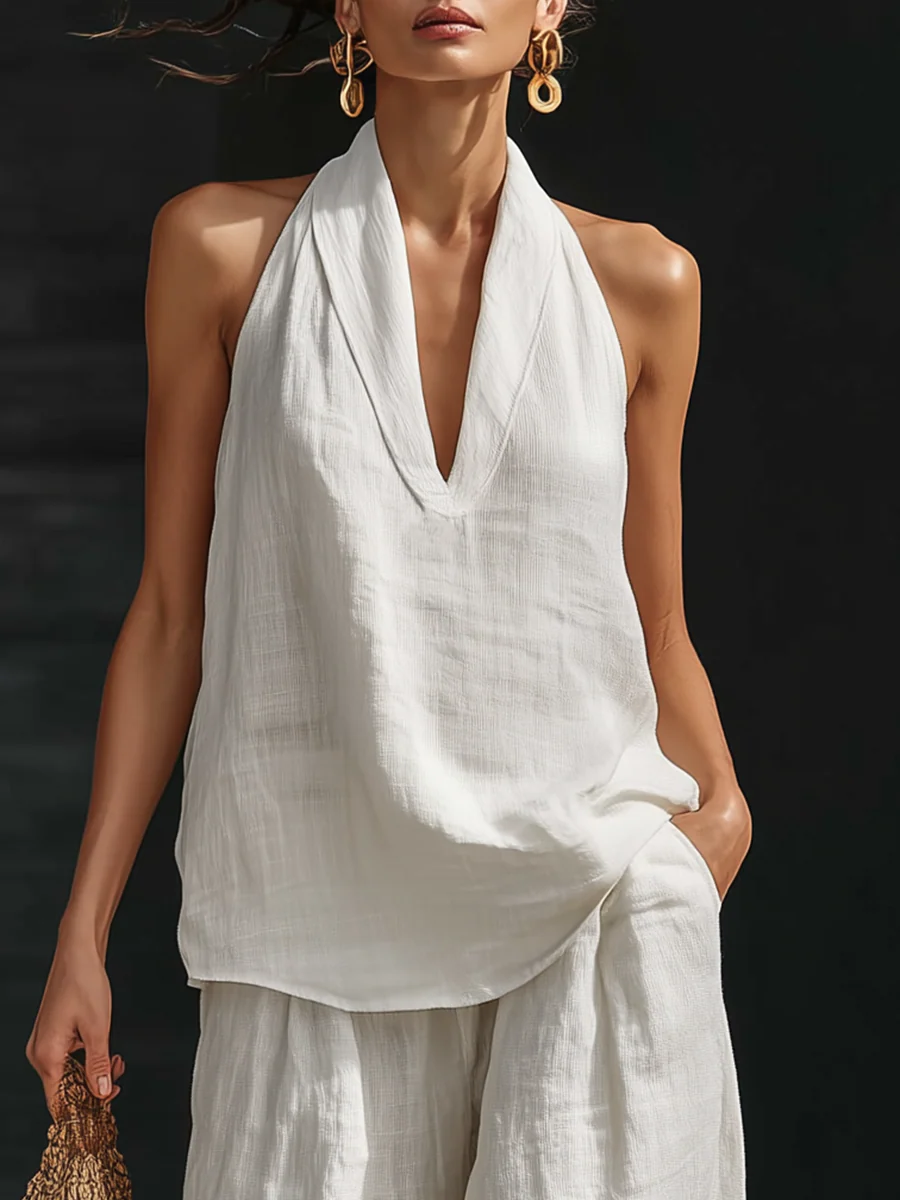 Zoe™ | Conjunto sin mangas con pantalones amplios
