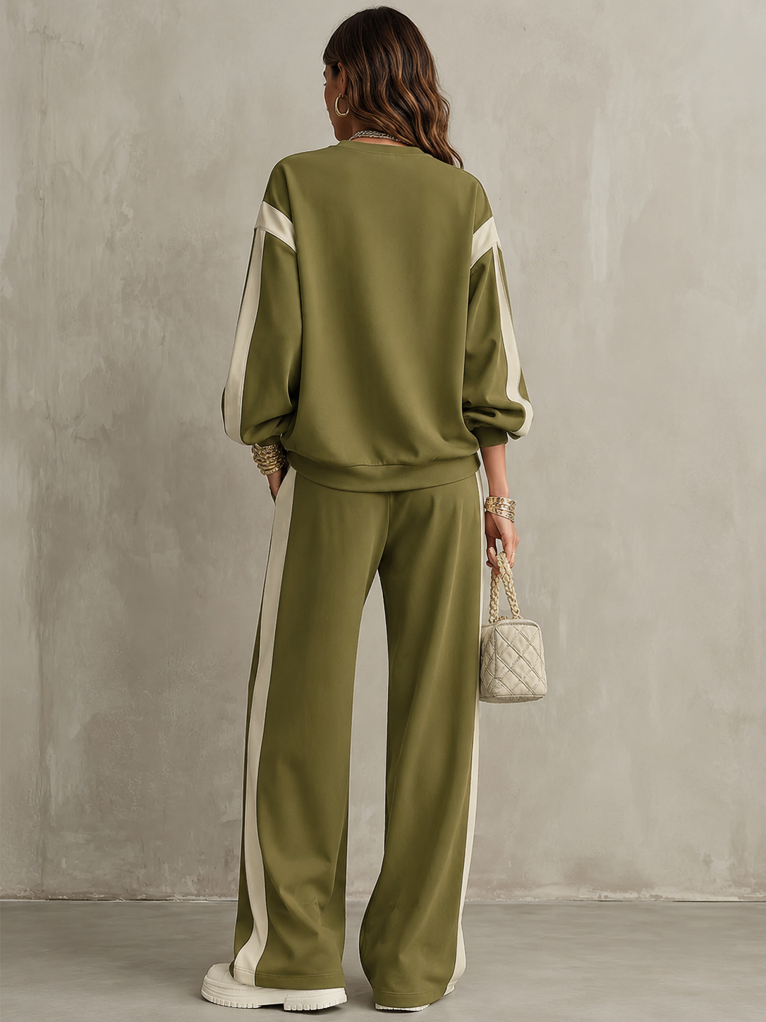 Sonia | Conjunto de Sudadera Verde Oliva