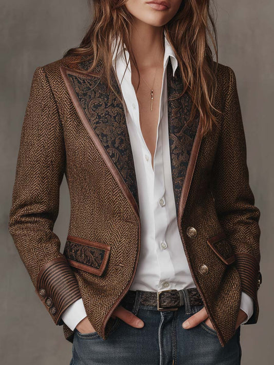 Gisèle | Blazer con Detalles de Estampado Chevron