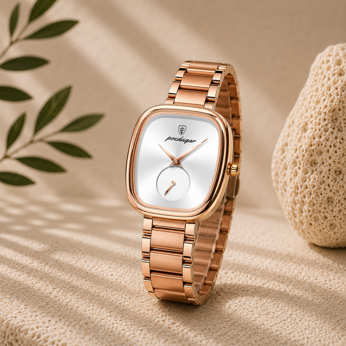 Celeste Reloj Elegante de Acero Inoxidable