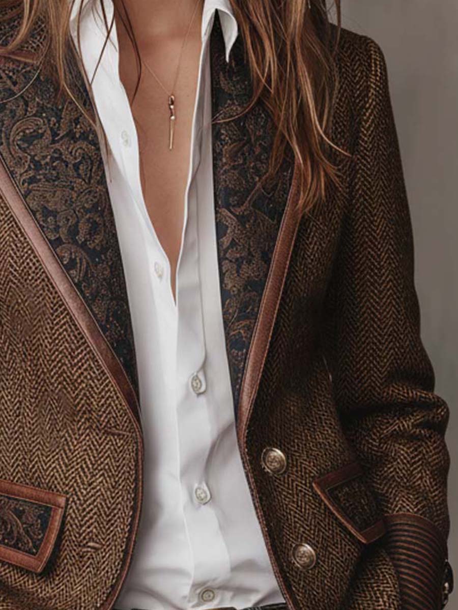 Gisèle | Blazer con Detalles de Estampado Chevron