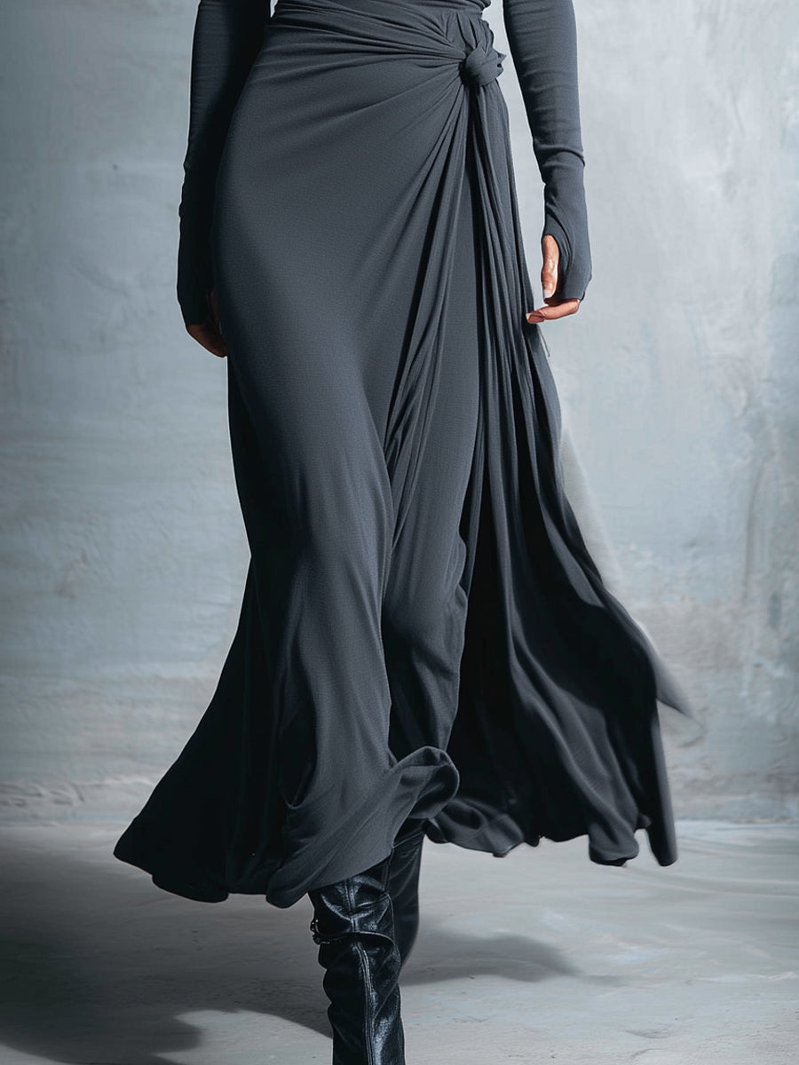 Naiara ❘ Maxi vestido con nudo lateral