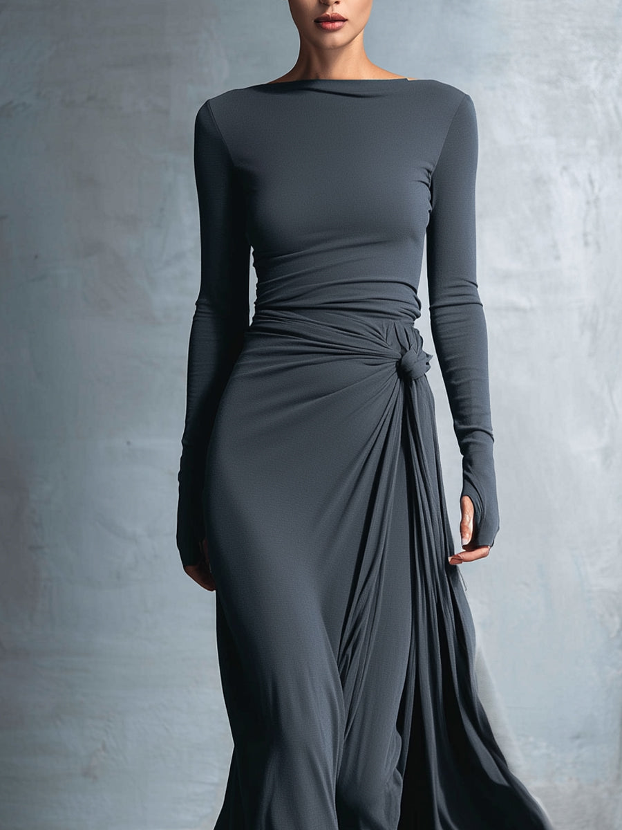 Naiara ❘ Maxi vestido con nudo lateral