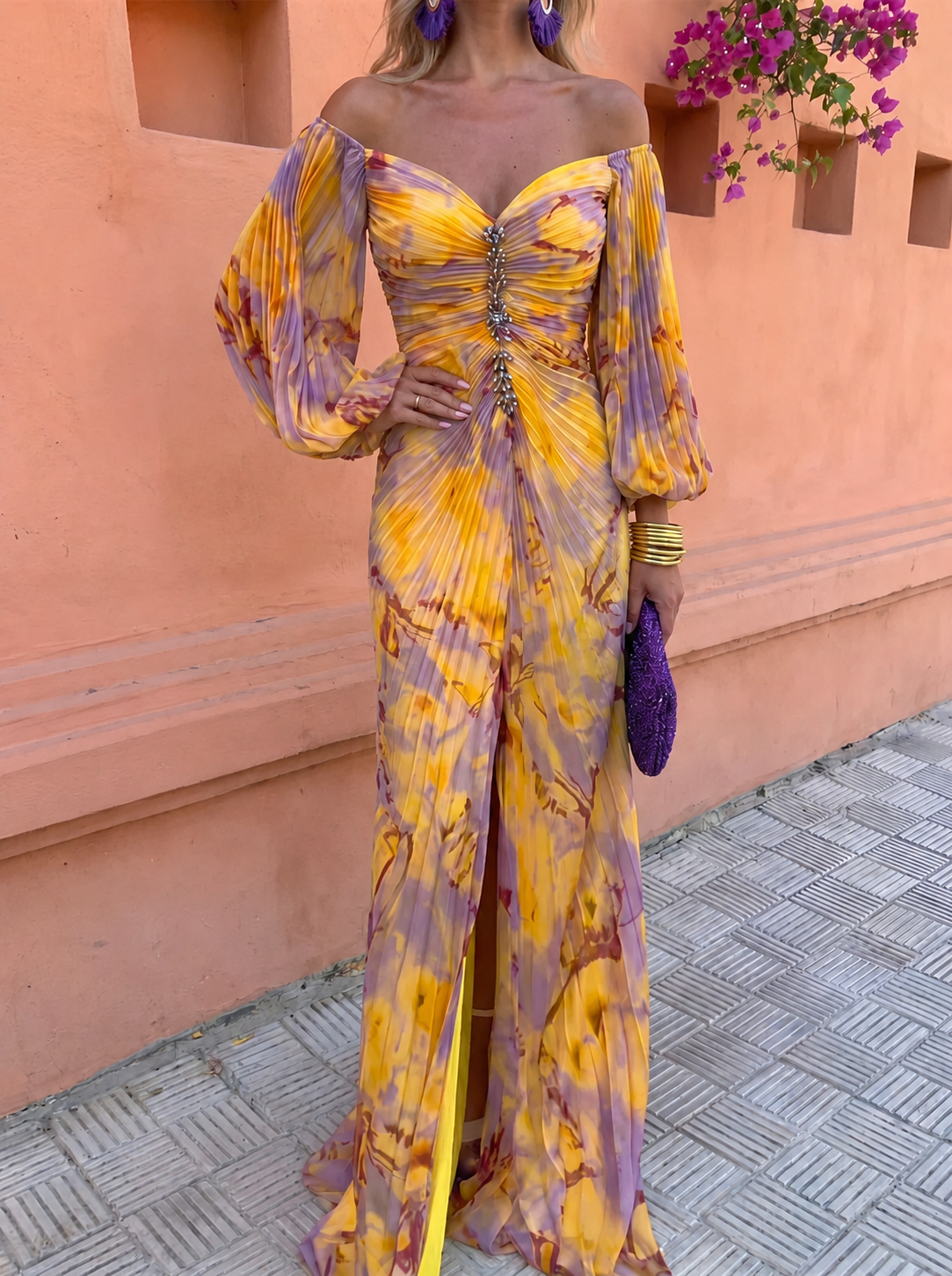 GRETA™ – VESTIDO LARGO FLORAL CON ESCOTE EN V