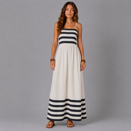 ORTENSIA | VESTIDO LARGO RAYADO